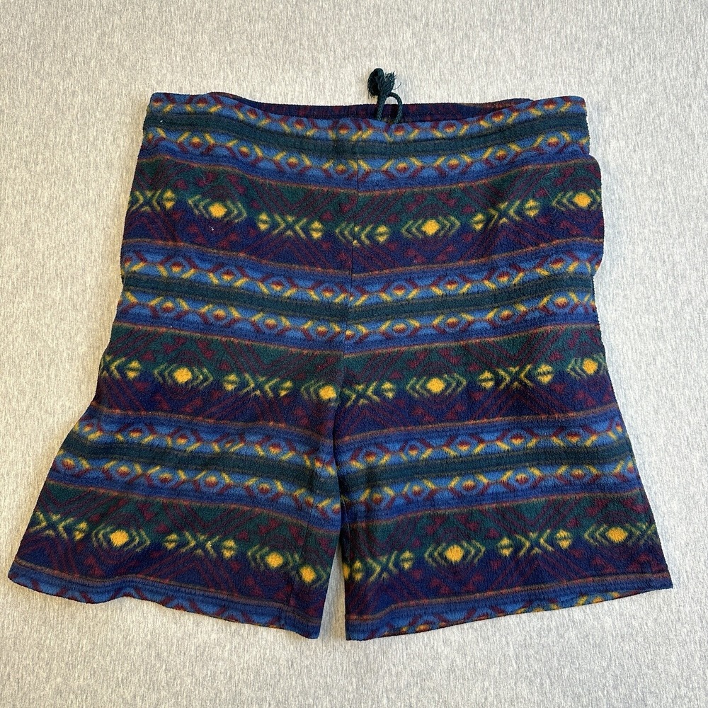 VINTAGE Aztec Sweat Shorts - Sz Large - Pure Water Lounge See‎ Pics